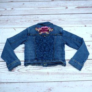Apple Bottom Jeans Cropped Rhine Stone Jean Jacket Girls Size Large